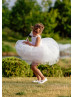 Feifei Sleeves White Lace Tulle Tutu Flower Girl Dress